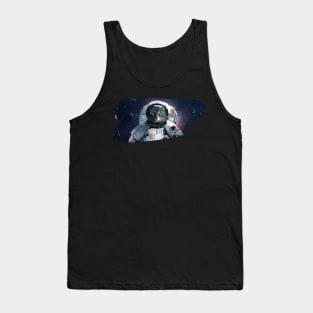 Cat Astronaut Funny Animal Science Fiction Amazing Galaxy Tank Top